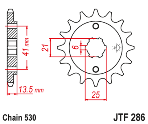 Звезда ведущая для мотоцикла JTF286.15