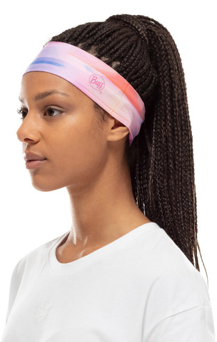 Узкая спортивная повязка на голову Buff Headband Slim CoolNet Ne10 Pale Pink фото 2