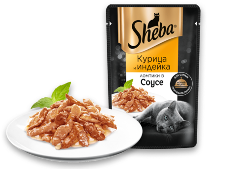 Sheba пауч для взрослых кошек (курица/индейка) 75 г