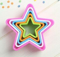 Набор вырубок для теста и мастики звезды 5 шт.