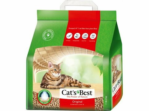 Cat's Best Original Наполнитель древесный комкующийся 5л*2,1кг