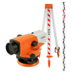 Комплект - оптический нивелир RGK N-38, рейка AMO S3 и штатив RGK S6-N N38S6S3