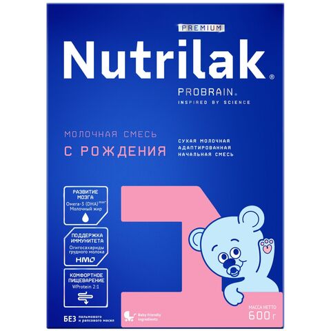 Молочная смесь Nutrilak Premium 1 смесь сухая адаптированная начальная 0,600кг картон