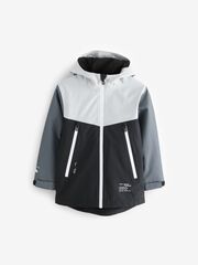 Куртка непромокаемая с флисовой подкладкой для мальчика Next Q61-568, Серый, Белый, Черный