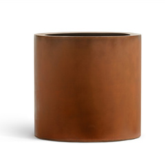 Кашпо TREEZ Effectory - Corten Steel - Цилиндр - Кортеновская сталь-Бархатистая окись