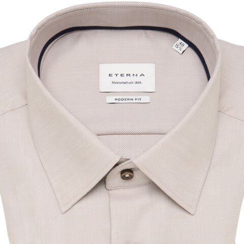Сорочка мужская Eterna Modern Fit 8464-X181-21 из фактурной ткани бежевая