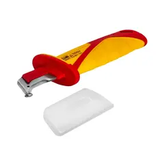 Нож электрика КОБАЛЬТ диэлектрический, 190 мм, с пяткой, частично изолированное лезвие 44 мм (921-121)