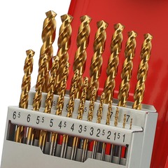 Набор сверл по металлу 1-10мм 19шт DIN338 HSSE-Co5 TiN 130° (мет. кейс) H-Tools Pro 215214TPRO