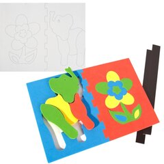 
          Пазлы мягкие магнитные, 300 х 210 мм, "Слон+Цветок", 3 +, 13 элементов, для игры в ванной и на холодильник, пакет с европодвесом