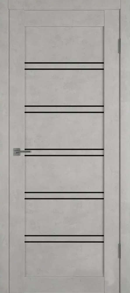 Дверь межкомнатная Владимирская фабрика дверей Атум Про X28, цвет антик лофт, экошпон, стекло черное