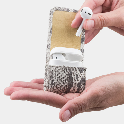 Чехол для наушников Petit из кожи питона, цвета Natur