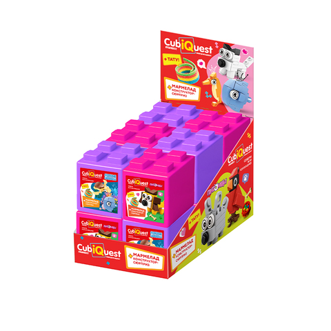 КОНФИТРЕЙД CUBIQUEST Набор мармелад с конструктором в Кубике, для девочек 1кор*6бл*12шт, 10гр