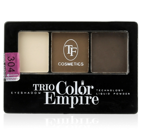 TF Тени для век Трехцветные компактные Trio Empire Color Eyeshadow тон304 шоколад