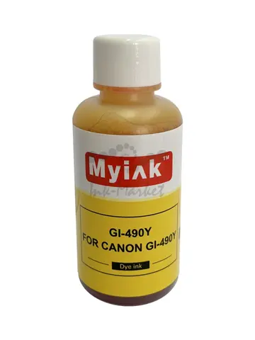 Чернила MyInk GI-490Y для Canon PIXMA G1400, G2400, G3400 (100 мл, yellow, Dye)