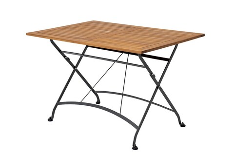 Стол из акации Joygarden ЛАТА складной 120 см, Blackmetal (черный), коричневый