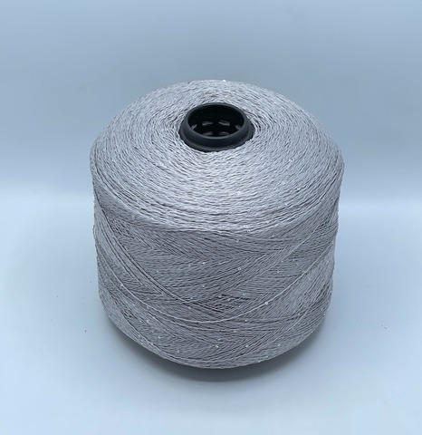 Бобинная пряжа, Linette Pailletes, 450м, 80% Лен, 20% Полиэстер(пайетка), Серый+пайетка. 39387