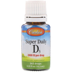 Carlson Labs, Super Daily D3, 2000 МЕ, 10,3 мл (0,35 жидк. унции)