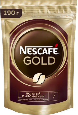 купить Кофе растворимый Nescafe Gold, 190 г пакет