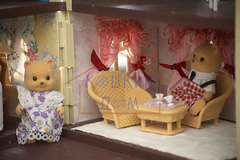 Уютный кукольный домик Happy family (Sweet family, Marviks) 012-01 с обоями и набором для изготовления шторок