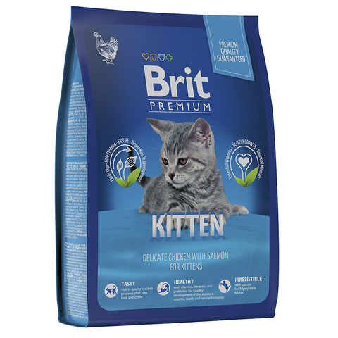 Сухой корм Brit Premium Cat Kitten с курицей, для котят 2 кг 06.2025