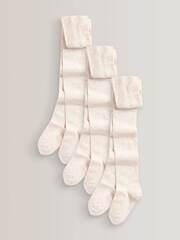 Колготки хлопковые для девочки Next D90-389, 3 шт., Кремовый