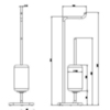 Gessi Goccia Стойка с держателем для туалетной бумаги и ершиком, напольная, цвет: хром/черный 38068#031