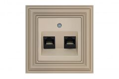 Розетка компьютерная двойная кремовая омбре LIREGUS RETRO