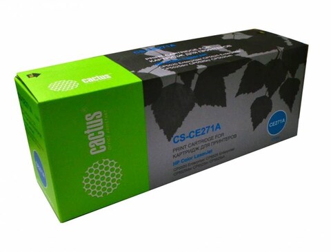 Лазерный картридж Cactus CS-CE271A (HP 650A) голубой для принтеров HP Color LaserJet CP5520 Enterprise, CP5525 Enterprise, CP5525dn, CP5525n, CP5525xh, M750dn Enterprise D3L09A, M750n Enterprise D3L08A, M750xh Enterprise D3L10A (15000 стр.)