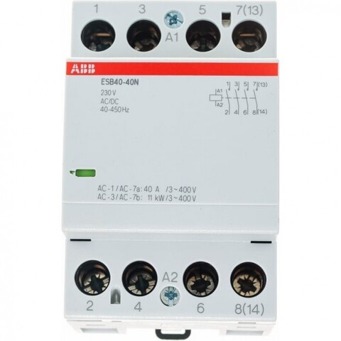 Контактор ABB ESB40-40N-06 модульный (40А АС-1 4НО) катушка 230В AC/DC 1SAE341111R0640