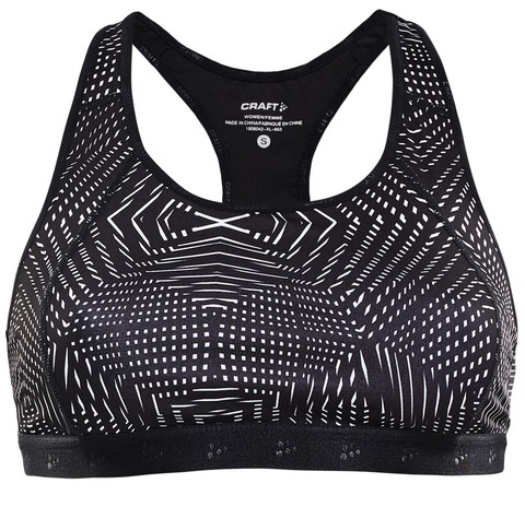 Топ Craft Greatness Mid Impact Bra W Black/White женский