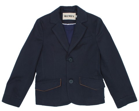 Синий приталенный пиджак REMIX