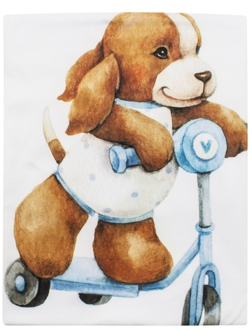 Трикотажная пеленка "Собачка на самокате"