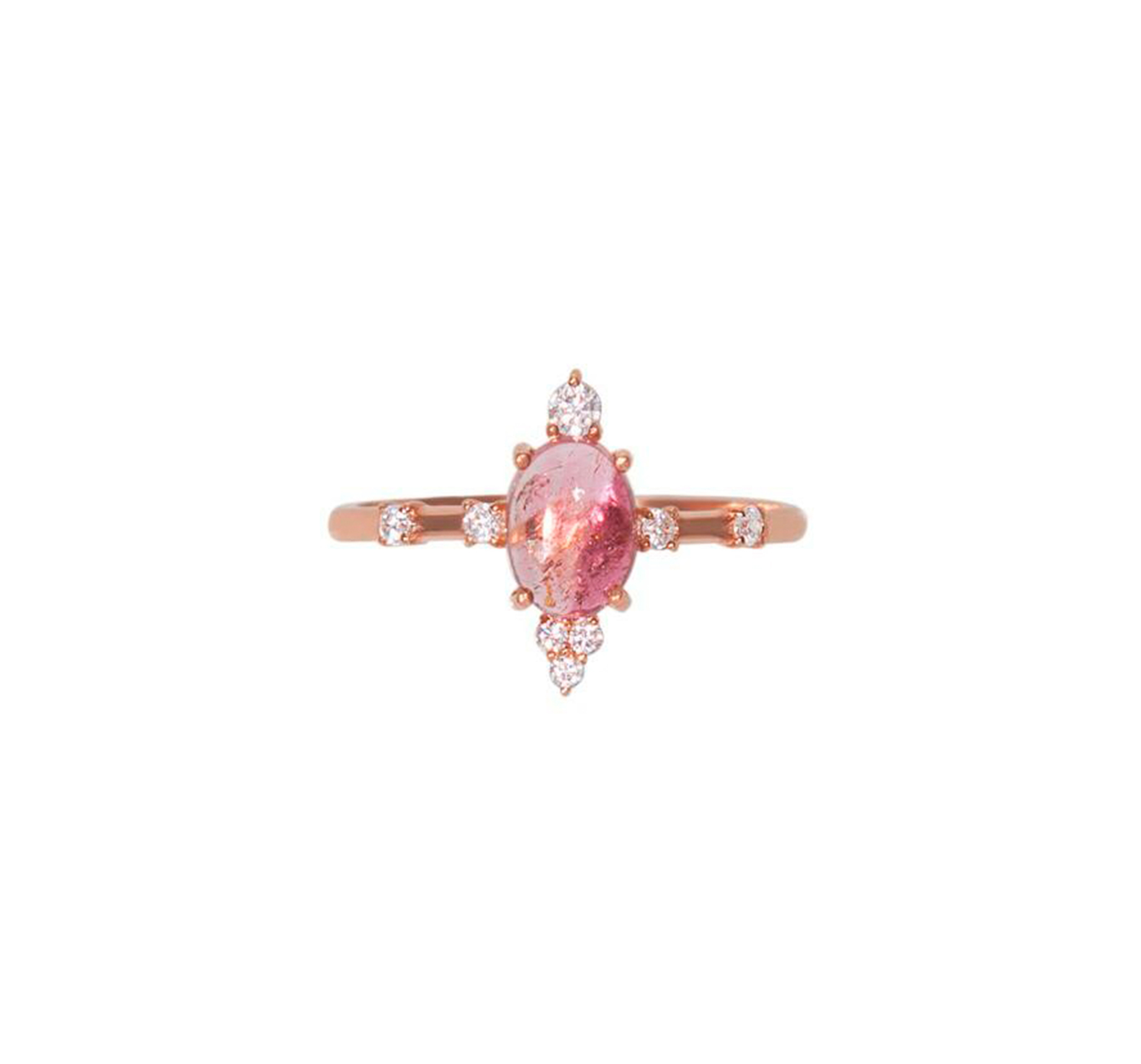 Кольцо с розовым турмалином