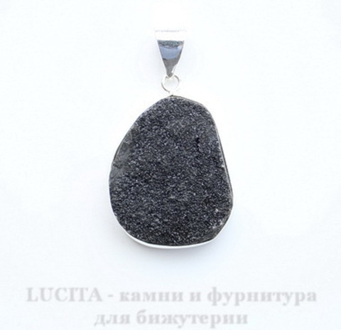 Подвеска Кварц в рамке (цвет - античное серебро) 33,7х23х11 мм №37 ()
