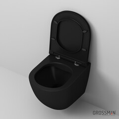 Унитаз подвесной черный (матовый) GR-4455BMS