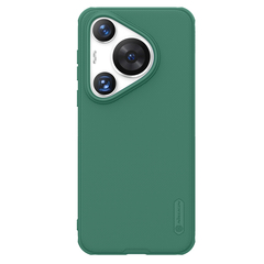 Усиленный противоударный чехол зеленого цвета (Deep Green) от Nillkin для Huawei Pura 70 Pro и Pura 70 Pro+, серия Super Frosted Shield Pro