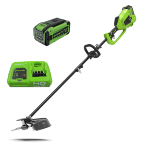 Аккумуляторный триммер Greenworks GD40BCK5B, 40v, 35 см, АКБ 8 А·ч и быстрое ЗУ