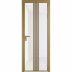 Алюминиевая дверь 18AG золото остеклённая