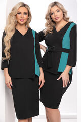 Костюм "Эффектная штучка" (черный/бирюза) К8359 LT Collection