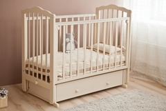 С 669  Кровать детская "Элина" ЗН с/с М п/п ортопед (слоновая кость)