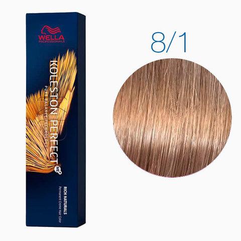 Wella Koleston Rich Naturals 8/1 (Светлый блонд пепельный Песчаная буря) - Стойкая краска для волос
