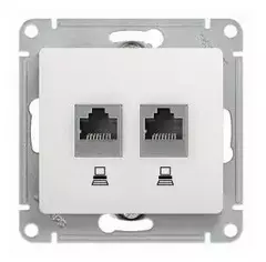 РОЗЕТКА двойная RJ45+RJ45, кат.5E, механизм, БЕЛЫЙ  GSL000185