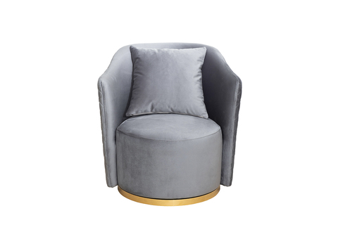 Кресло вращающееся 70x77x80см Garda Decor Verona бирюзовый/золото