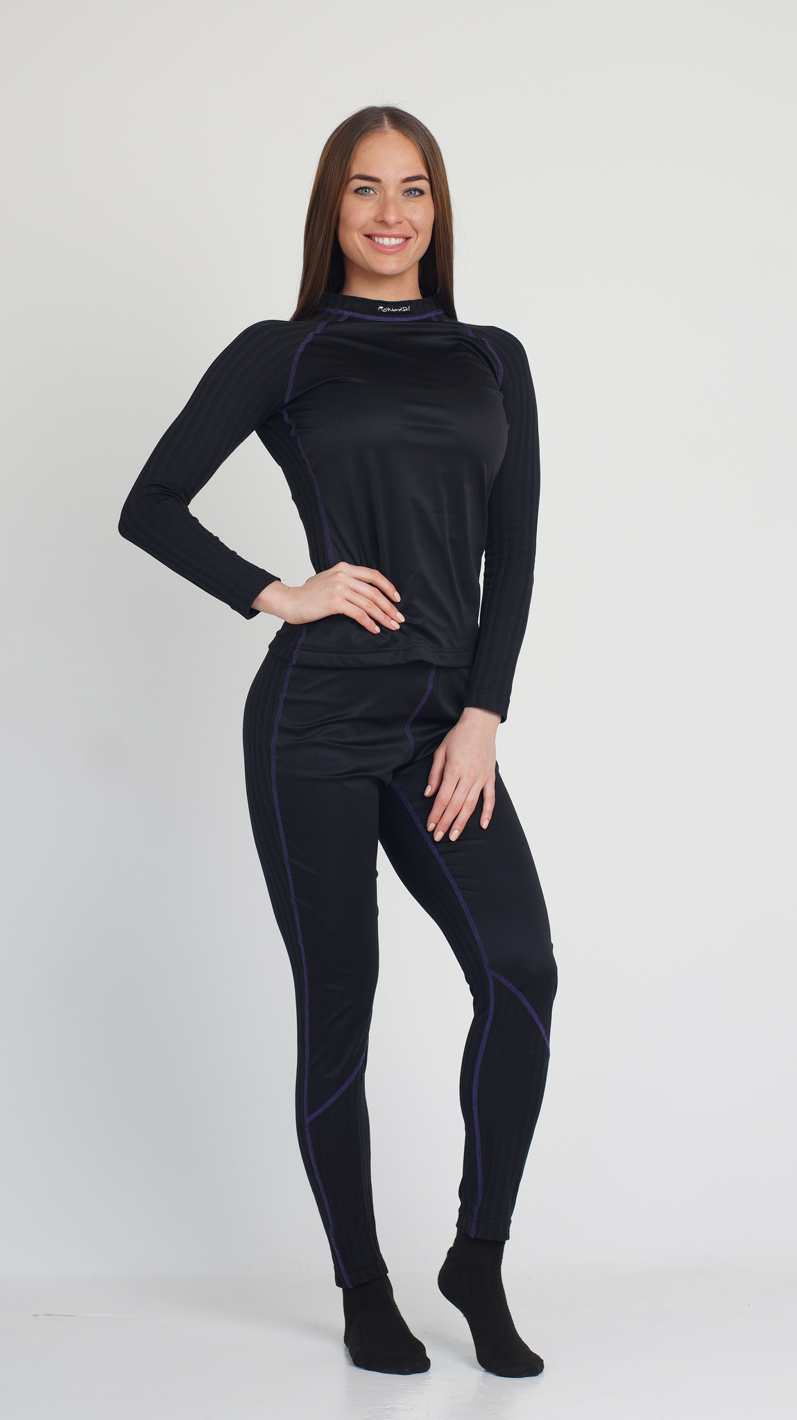 Комплект термобелья с ветрозащитой Nordski Active WS Black женскийNSW452100 - SkiRunner.ru