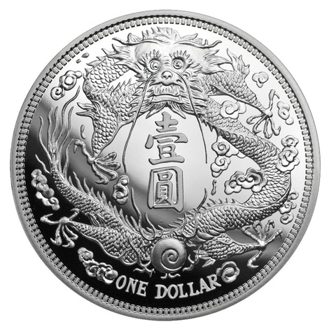 1 доллар. Длинноусый дракон. Китай. Серебро. 2019 год