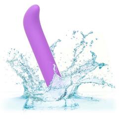 Фиолетовый мини-вибромассажер Liquid Silicone Mini G Vibe для стимуляции зоны G - 10,75 см. - 