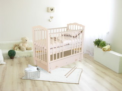 С 669  Кровать детская "Элина" ЗН с/с М п/п ортопед (слоновая кость)