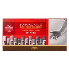 Пастель сухая художественная KOH-I-NOOR TOISON D`OR SOFT GRAY LINE/СЕРЫЕ 8522, 12 цветов
