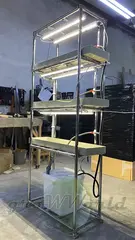 Домашняя стеллажная многоярусная гидропонная установка SLIM 3 ЯРУСА 180x850x350мм