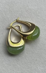 Серьги с подвеской капля с цветной вставкой в стиле CELINE в винтажном стиле